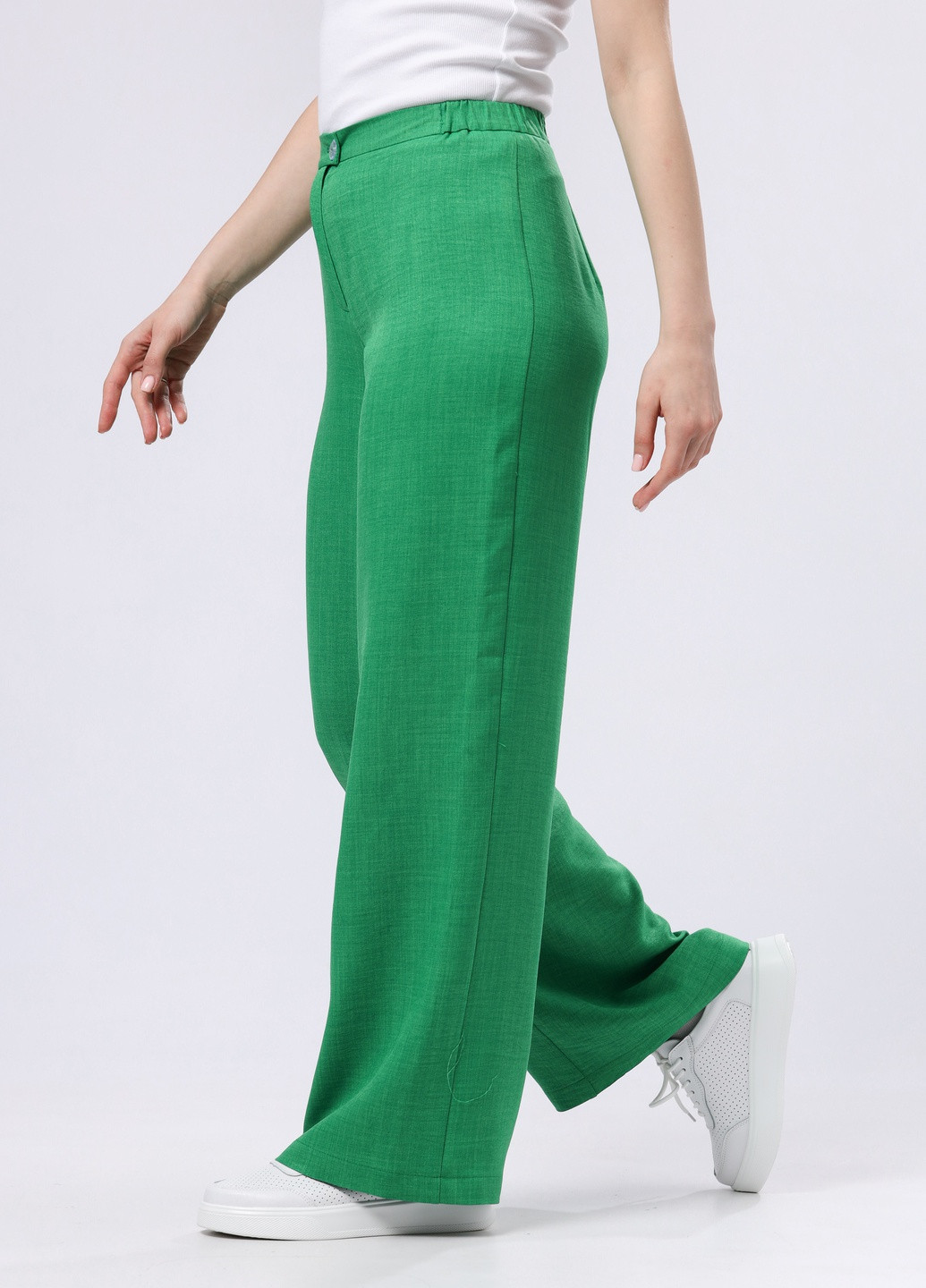 Легкі брюки палаццо з віскозної меланжевої тканини 7163 Cat Orange (259661668)