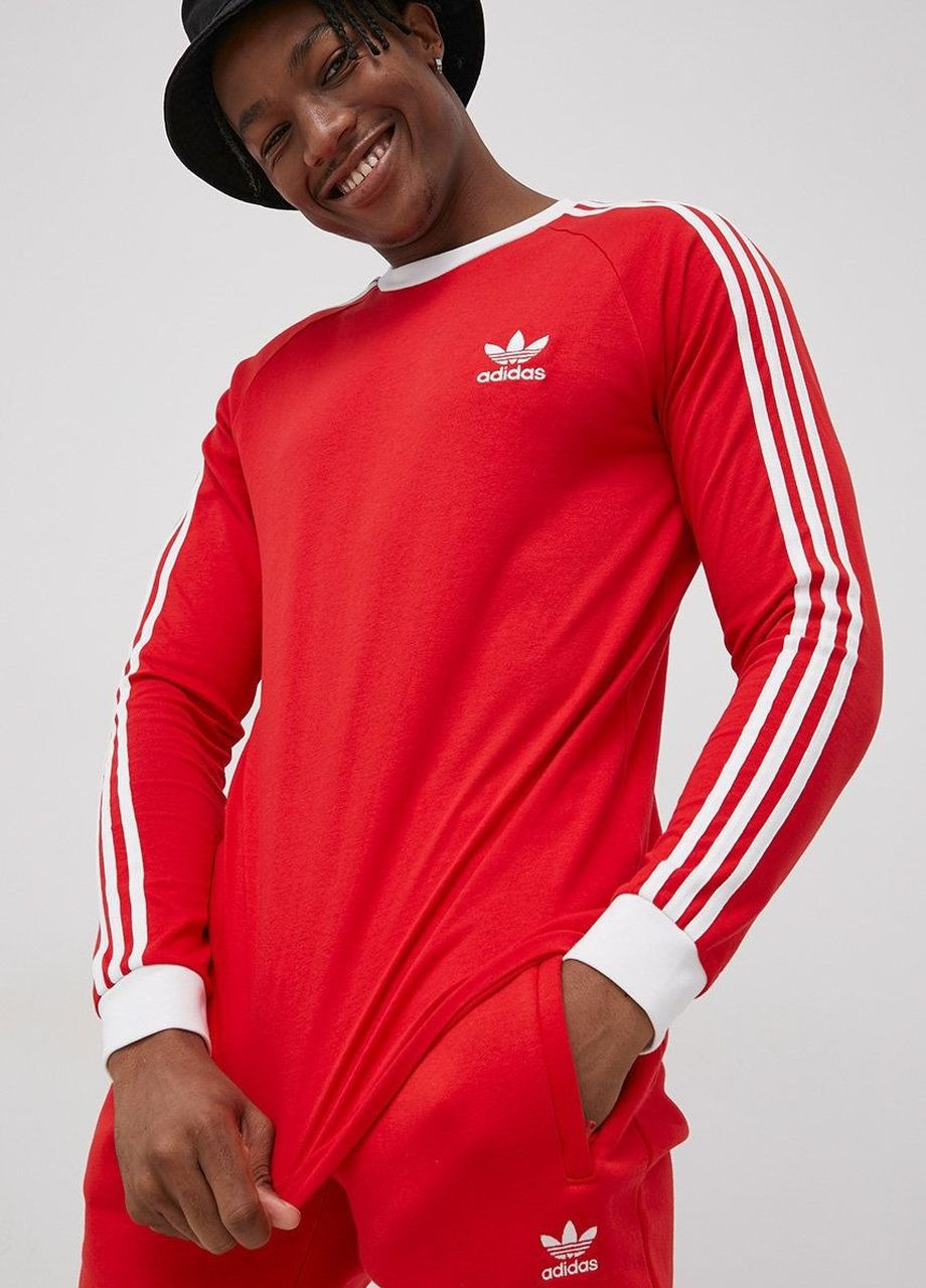 Красный демисезонный кэжуал лонгслив adidas