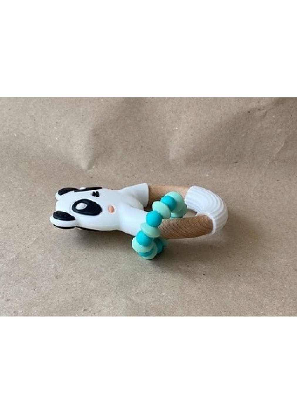 Погремушка игрушка грызун грызунец прорезыватель для зубов для детей малышей 7х11 см (475008-Prob) Панда с бирюзовым браслетом Unbranded (260648359)