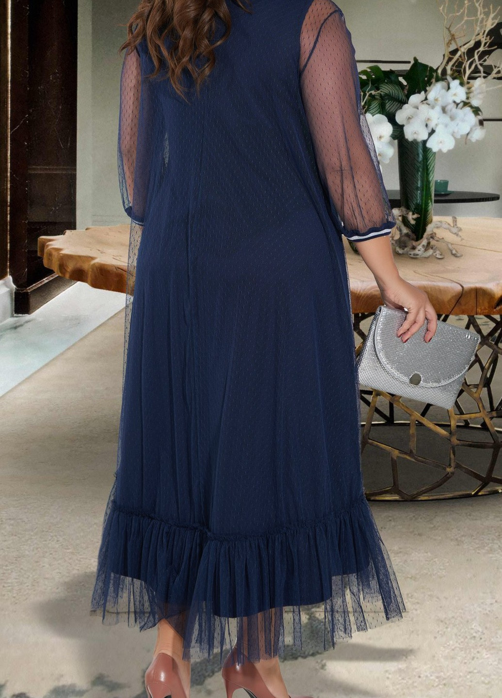 Синя сукні великіх розмірів красивий костюм (41911) Lemanta