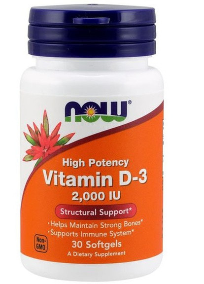 Vitamin D-3 2000 IU 30 Softgels Now Foods (256725228)