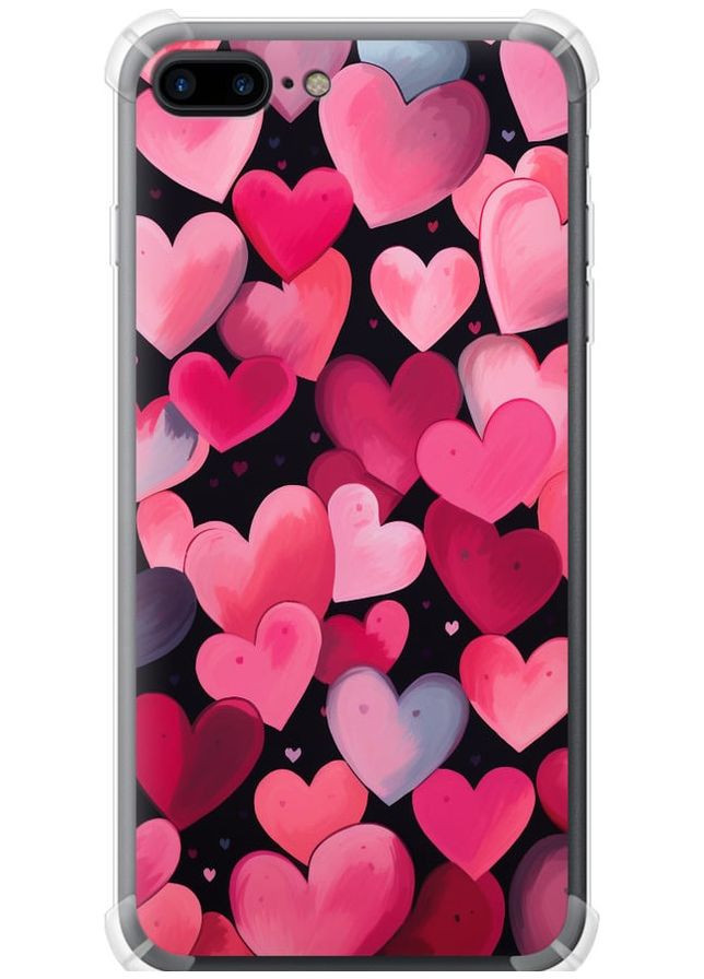 Силіконовий протиударний с посиленими кутами чохол 'Сердечка 4' для Endorphone Apple iPhone 8 Plus (267236801)