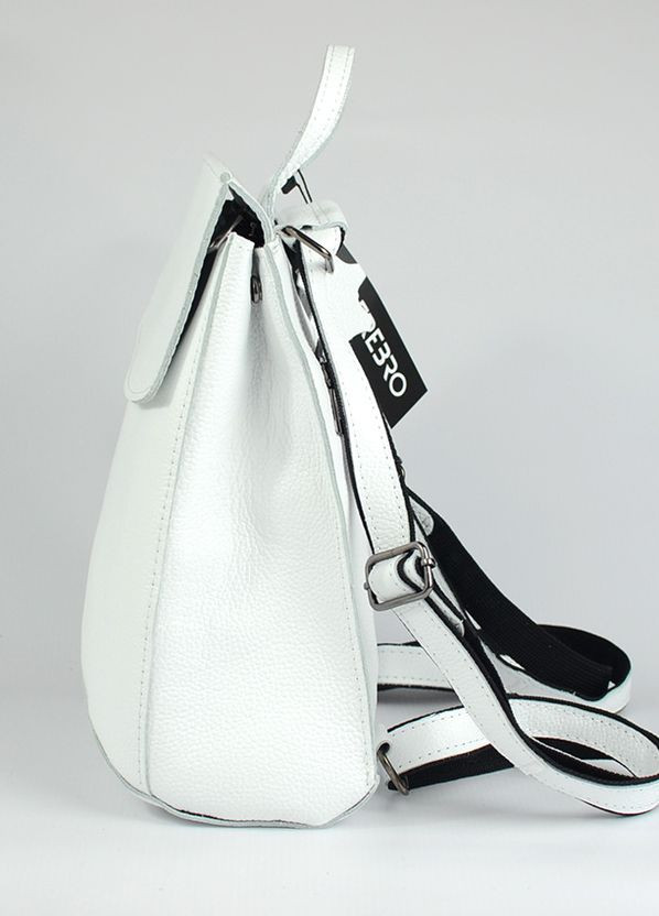 Белая кожаная женская сумка рюкзак трансформер на плечо, модный летний рюкзак из натуральной кожи Serebro (266914627)