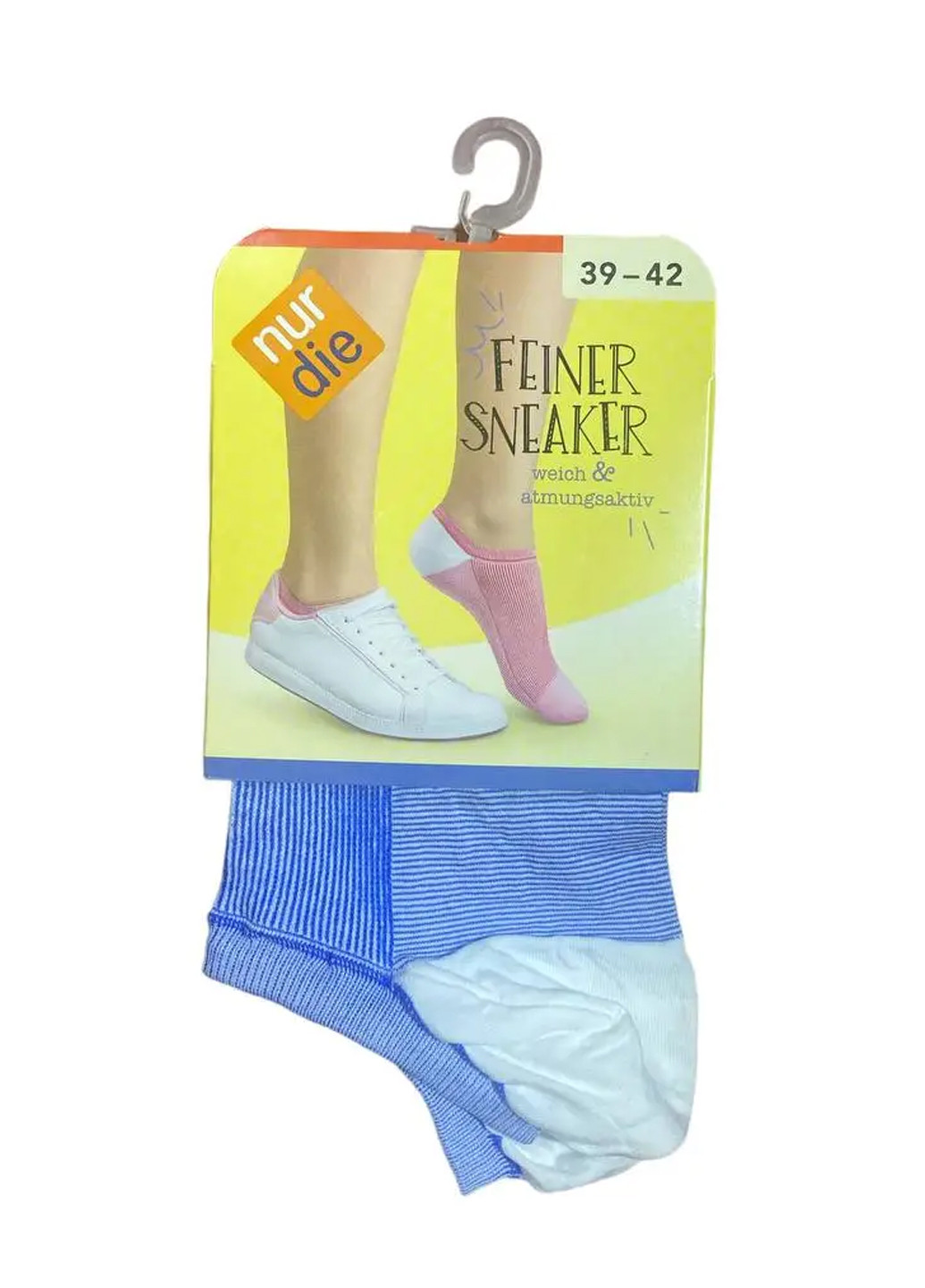 Жіночі шкарпетки дихаючі короткі р. 39-42 Синій/Біла смужка Nur Die 611503 (278033265)