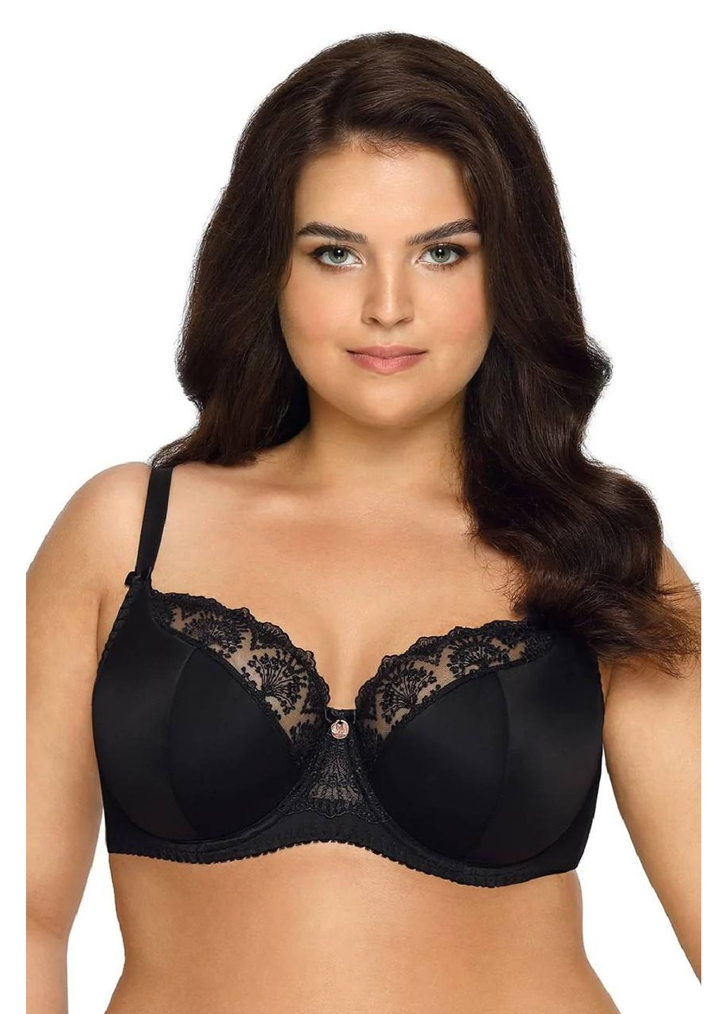 Чёрный полудублированный бюстгальтер с вышивкой черный 1921 Ava