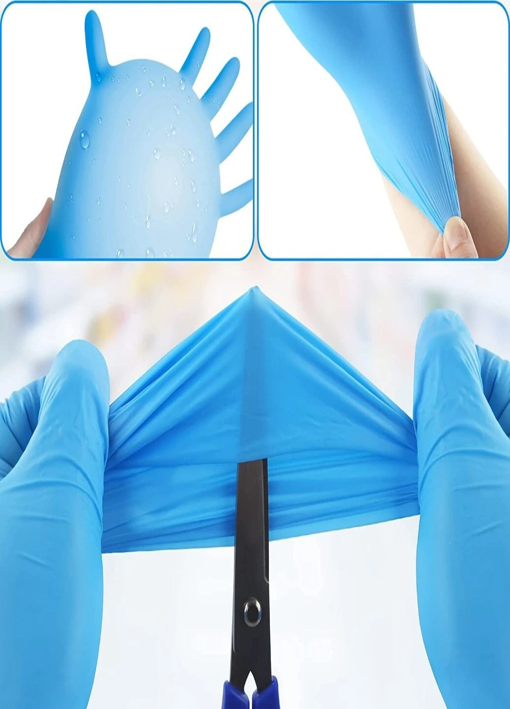 Нитриловые перчатки Blue (4 г) без пудры текстурированные размер M 100 шт. Голубые MedTouch (259569990)