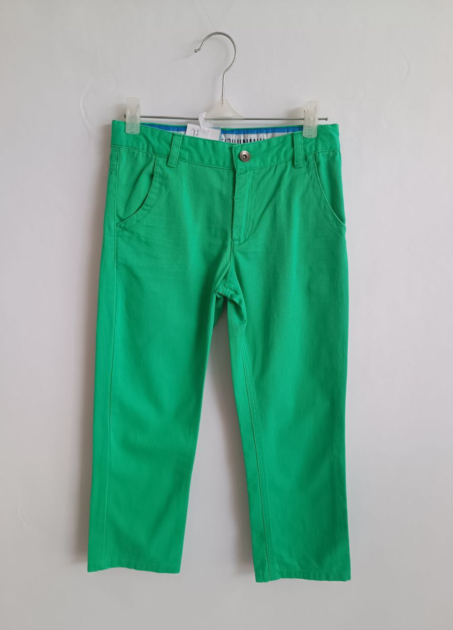 Зеленые джинсовые демисезонные брюки прямые Mandarino