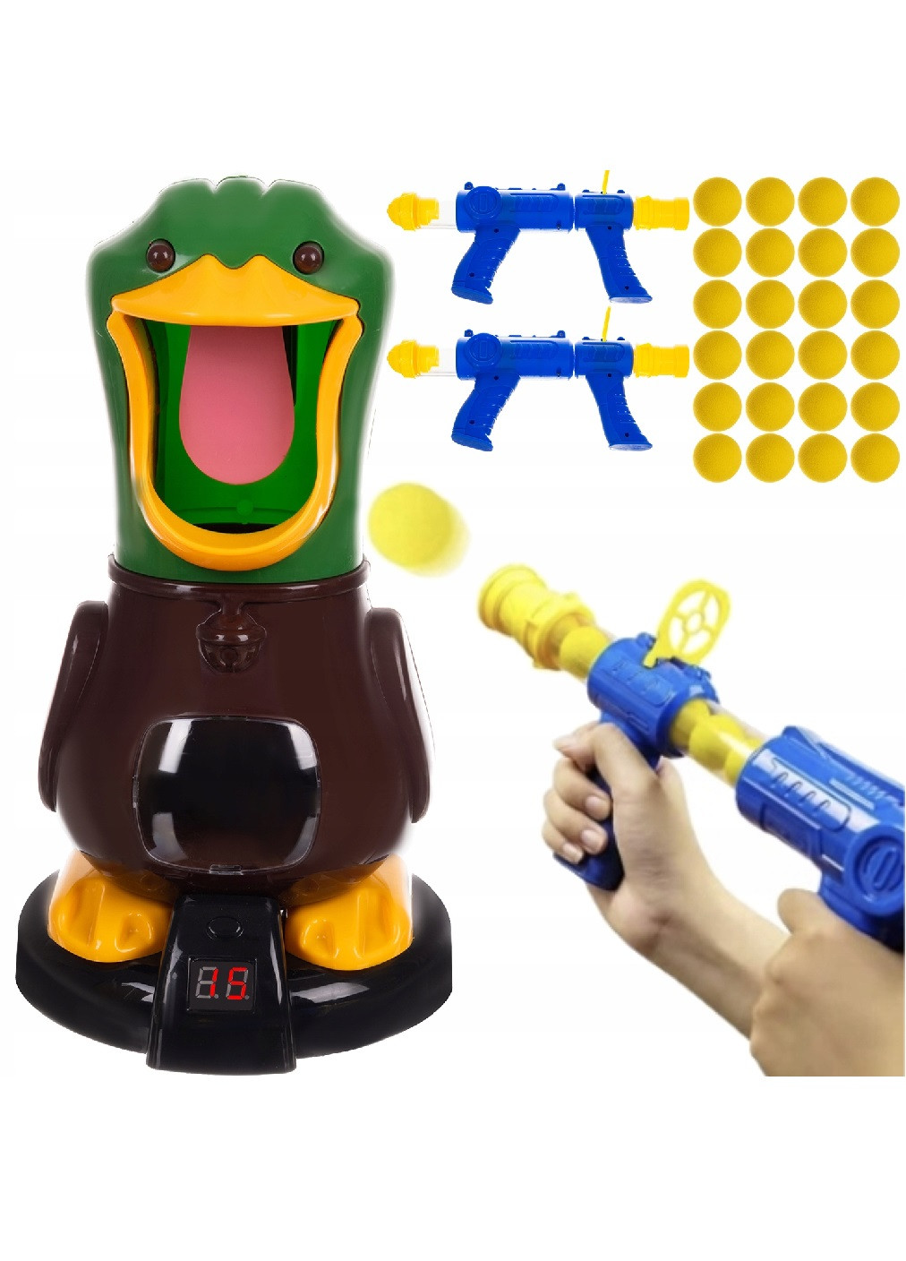 Комплект набор детская развивающая игра кормление голодной утки стрельба по мишени с дисплеем с 2 ружьями (475155-Prob) Unbranded (262453138)