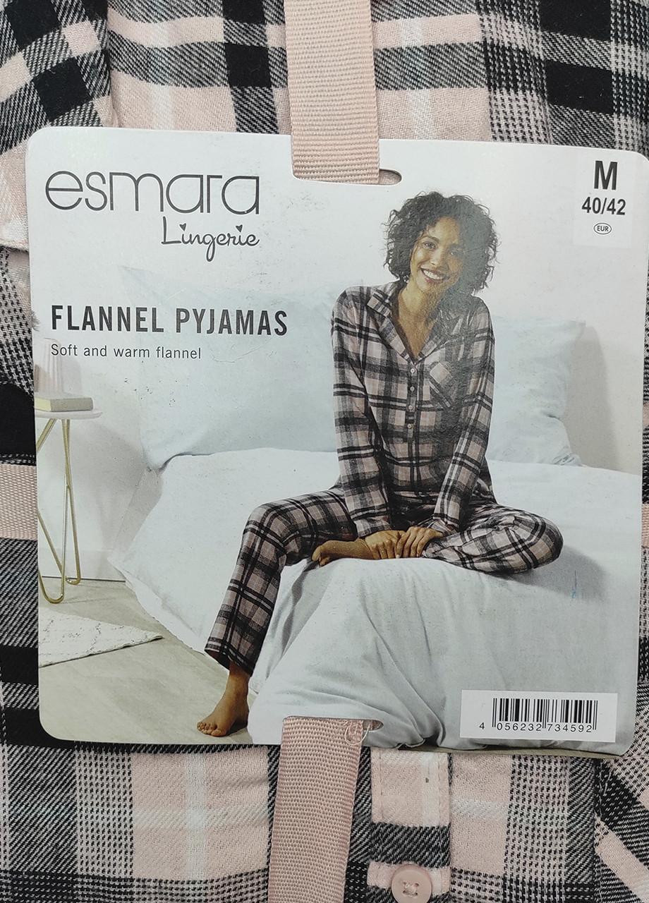 Комбинированная всесезон пижама женская фланелевая костюм для дома Esmara