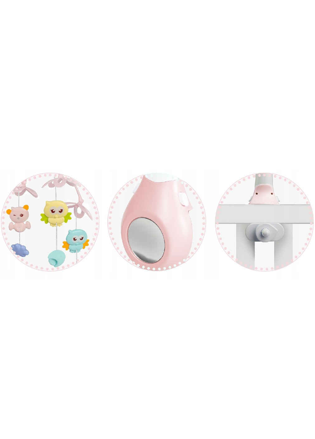 Мобиль на кроватку с игрушками проектором мелодиями дистанционным управлением для детей малышей (475470-Prob) Розовый Unbranded (267890428)
