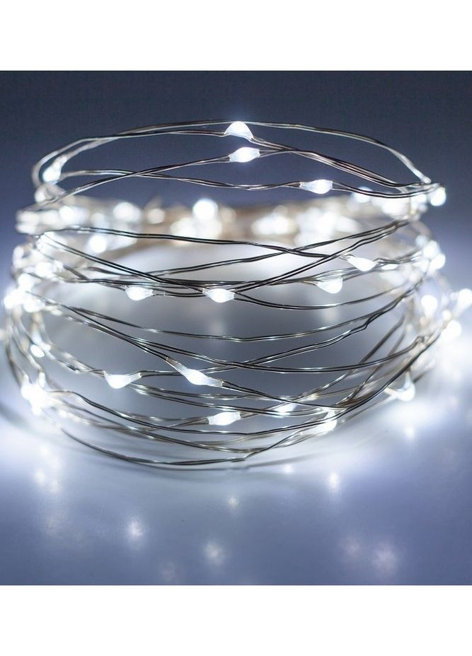 Світлодіодна гірлянда нитка "Краплі роси" на 100 світлодіодів статичний режим 10 м на батарейках Білий Led (262805864)