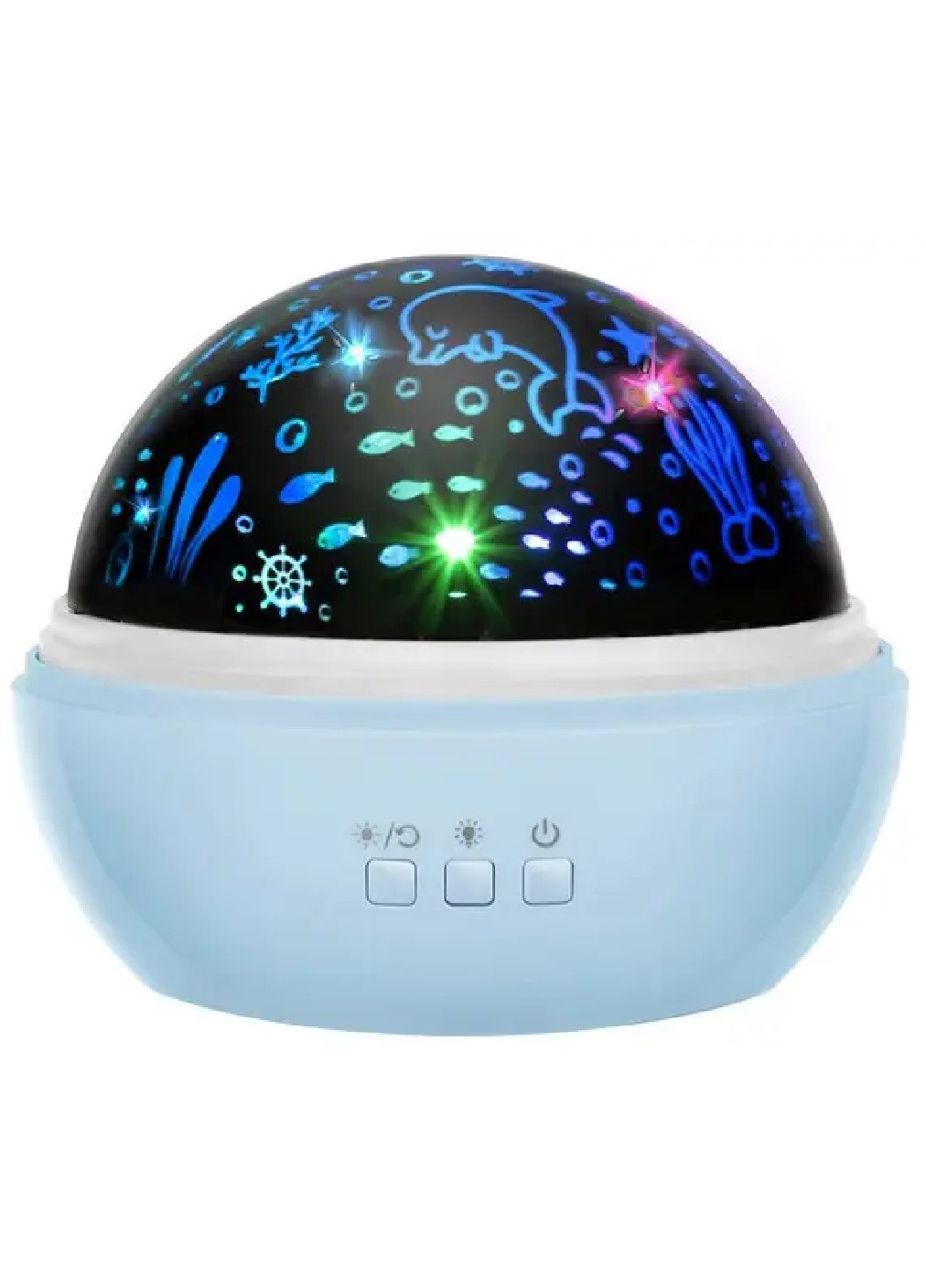 Прикроватная компактная лампа светильник ночник с проектором ночного неба морского мира 12х12х10 см (475540-Prob) Синяя Unbranded (268546429)