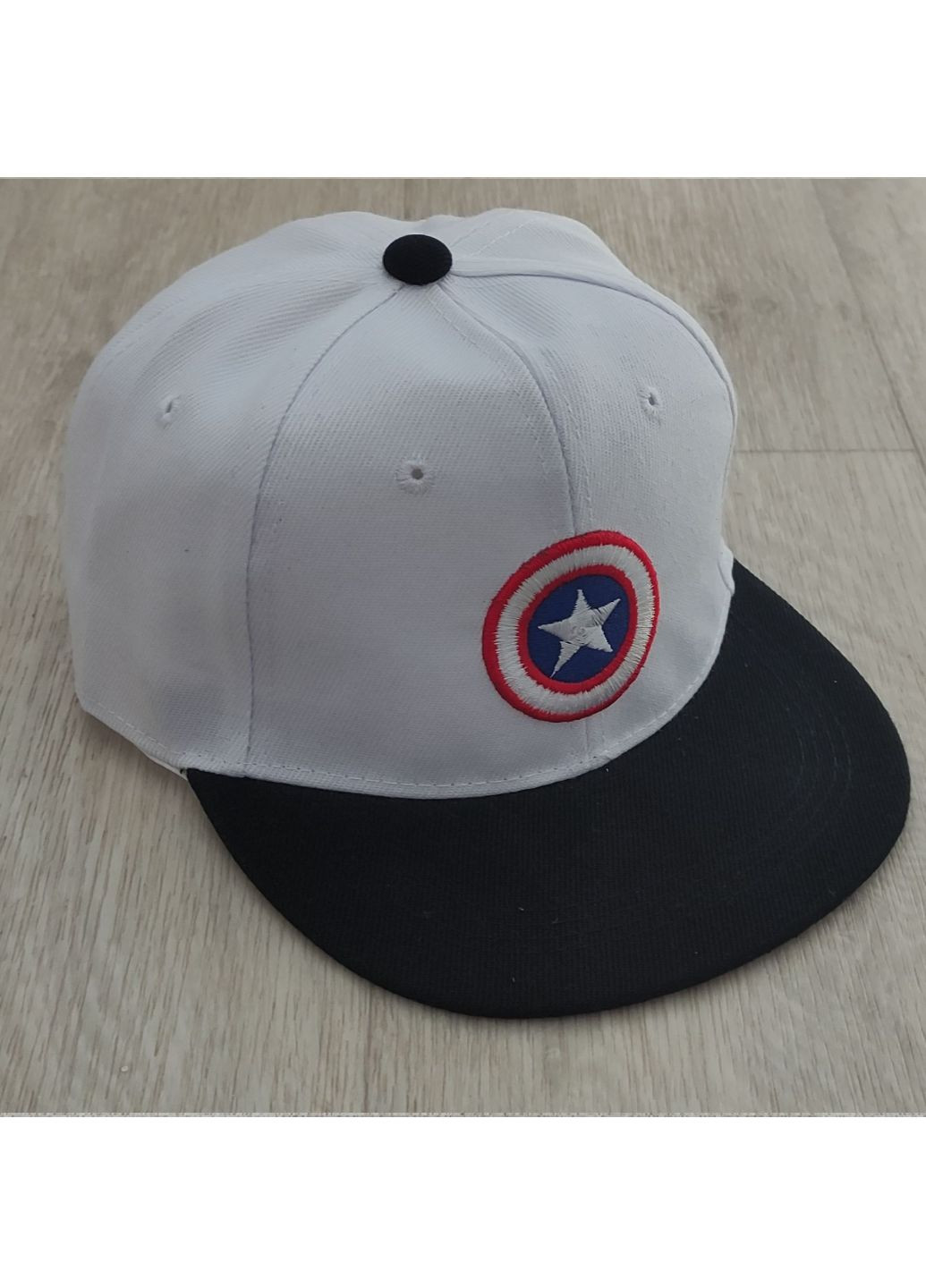 Кепка детская снепбек (Snapback) Капитан Америка Белый с черным No Brand (258464473)