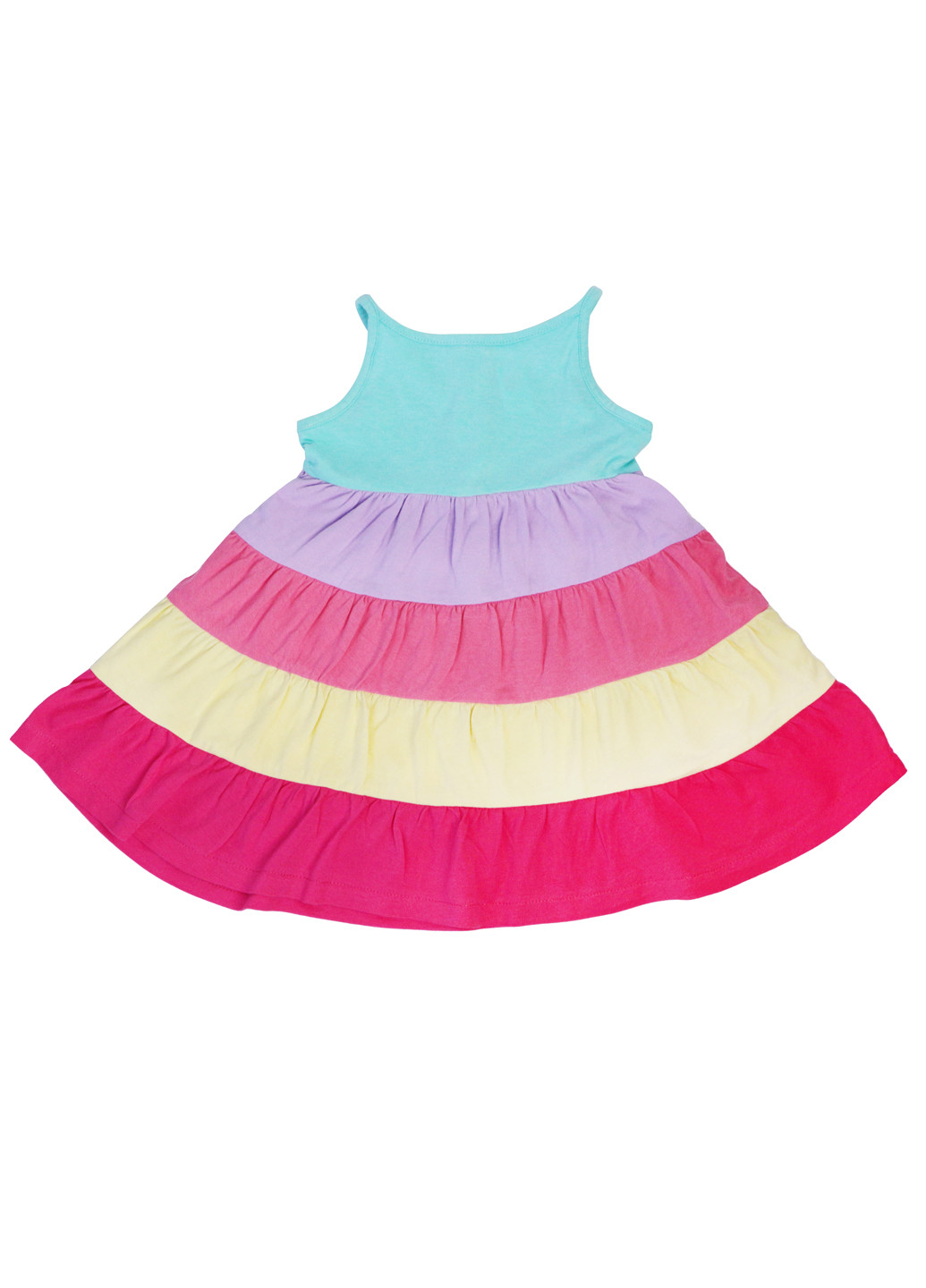 Летний сарафан для девочки с завышенной талией в полоску 74 разноцветный Baby Club