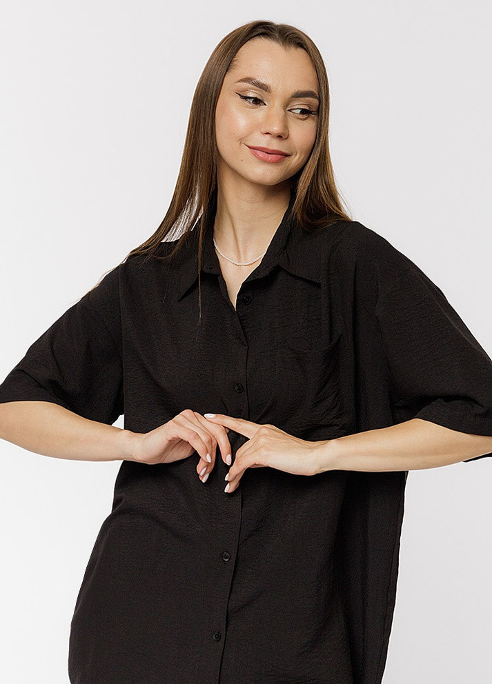 Жіноча сорочка регуляр колір чорний ЦБ-00219052 Maestro (259466976)