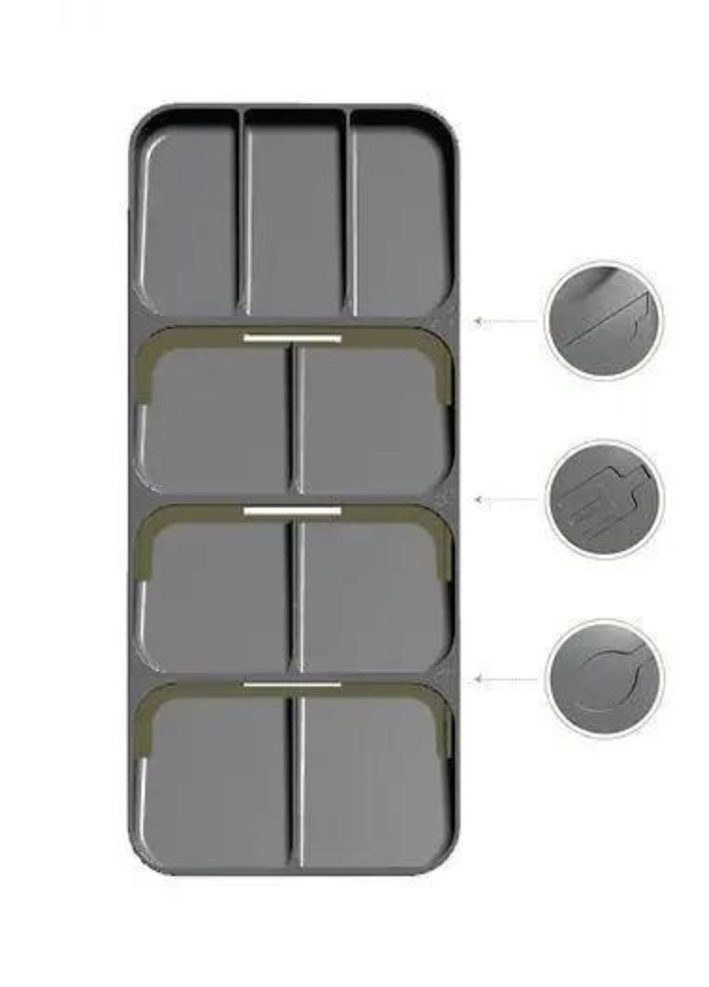 Лоток подвійний для столових приладів Deco Bella Пластик 38,8x17x5,2 см Omak Plastik (269363475)