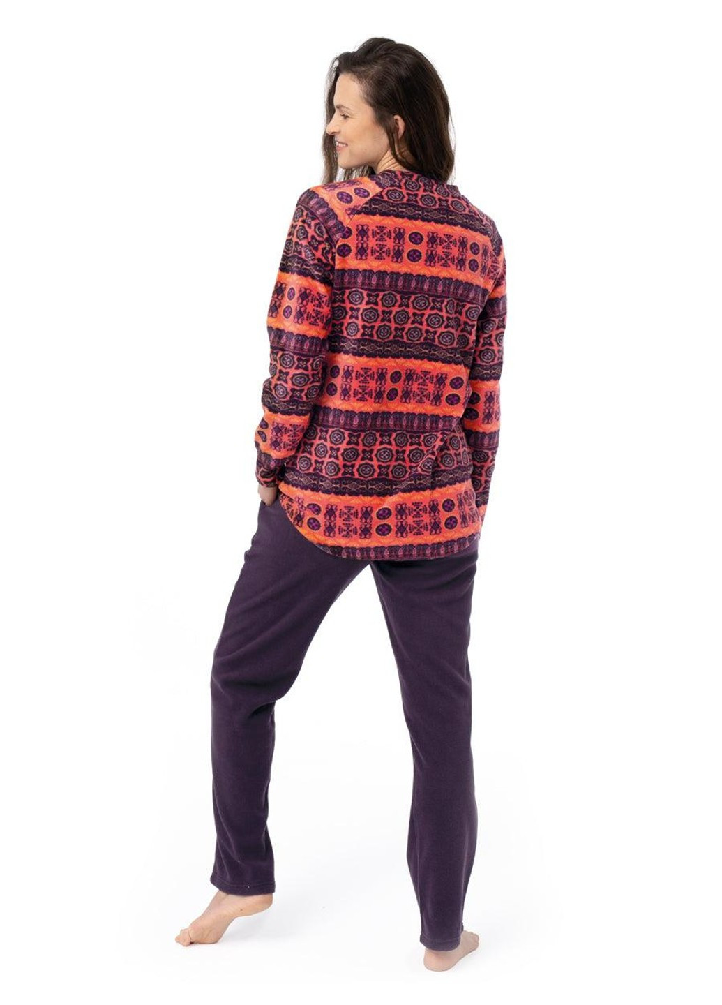 Оранжевая пижама женская кофта + брюки Key