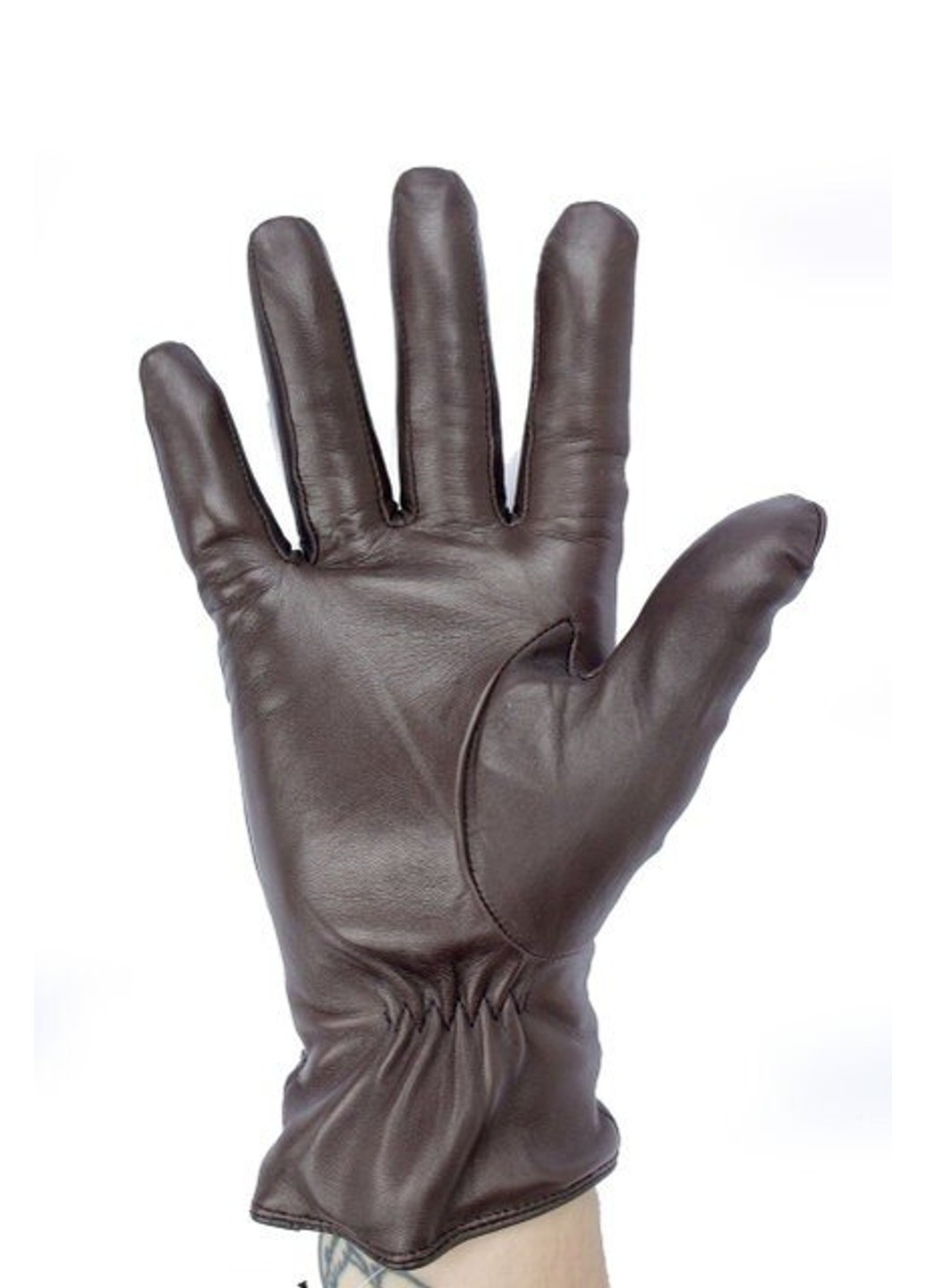 Темно-коричневі шкіряні жіночі рукавички Shust Gloves (266142979)