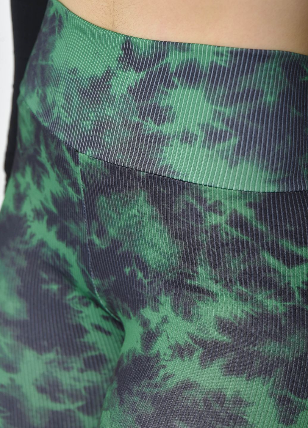 Лосины женские в рубчик на флисе зеленого цвета Let's Shop (270364822)