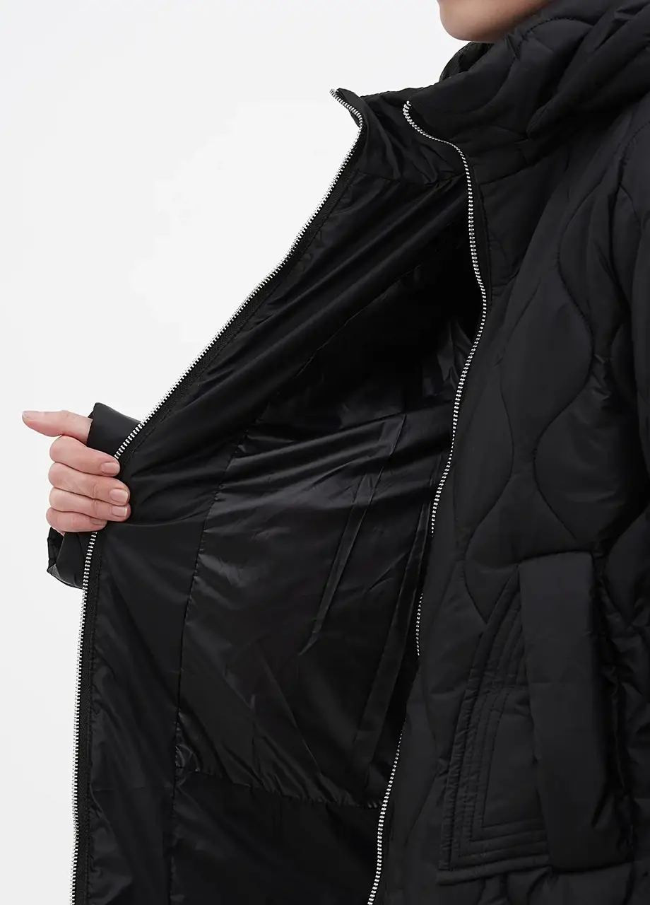 Чорна зимня зимова куртка жіноча великого розміру SK