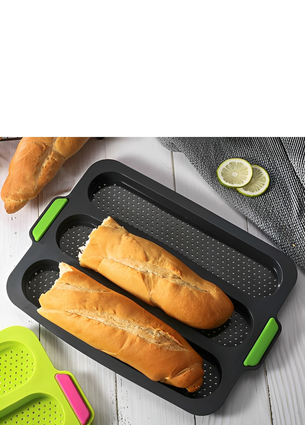 Форма для хлеба и мини-багетов силиконовая 35х24х2 см A-Plus (259569323)