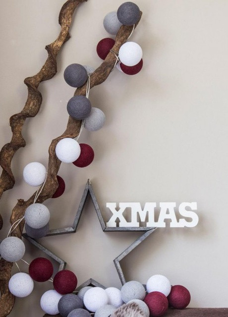 Гірлянда-нічник бавовняні ліхтарики CBL Dark Red 20 шт. від батарейок, 2.5 м Cotton Ball Lights (257960496)