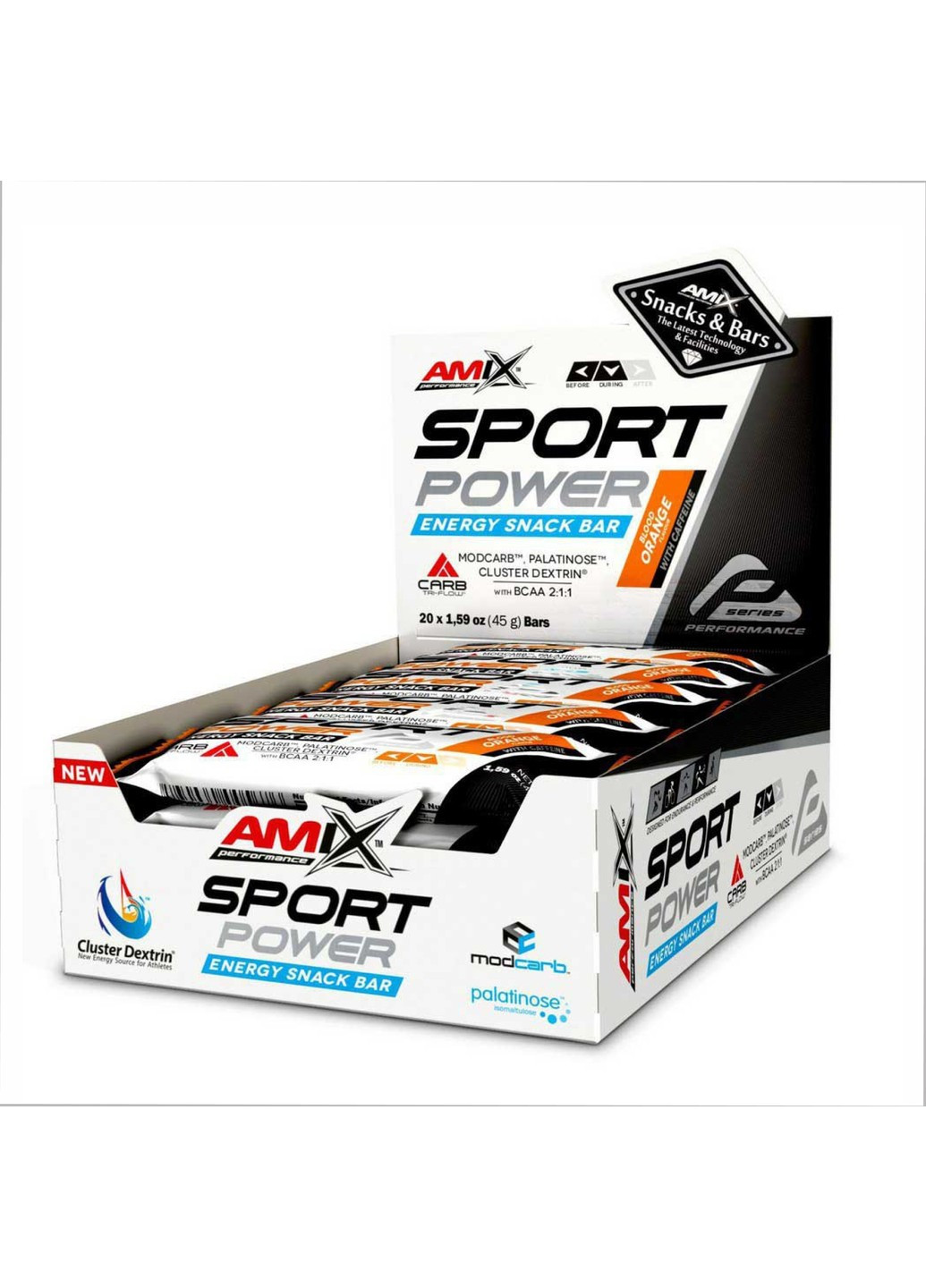 Поживні Батончики Sport Power Energi Snack Bar - 20x45г Amix Nutrition (271823075)
