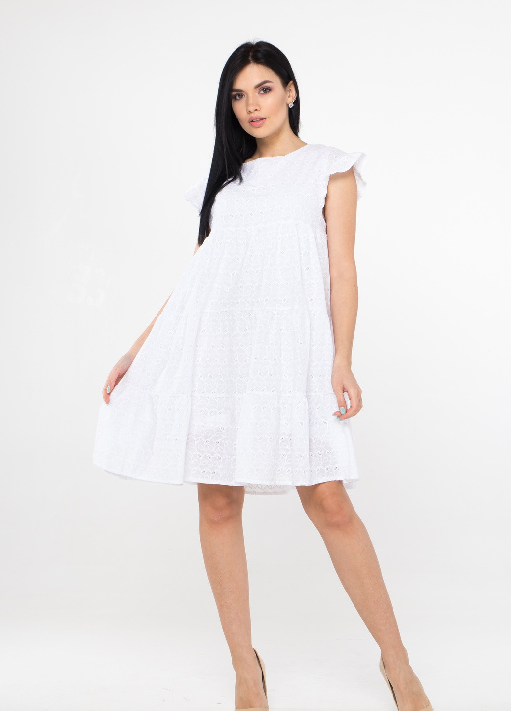 Белое повседневный женское летнее платье SK