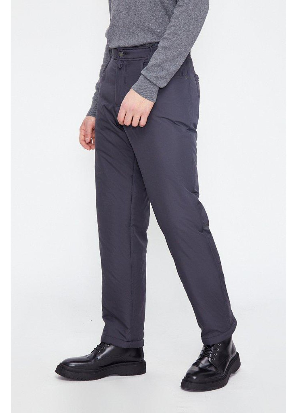 Темно-серые кэжуал зимние зауженные брюки Finn Flare