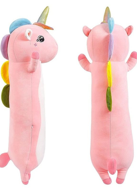 Мягкая игрушка подушка Единорог-батон плюшевая 90 см Розовый No Brand (261763697)