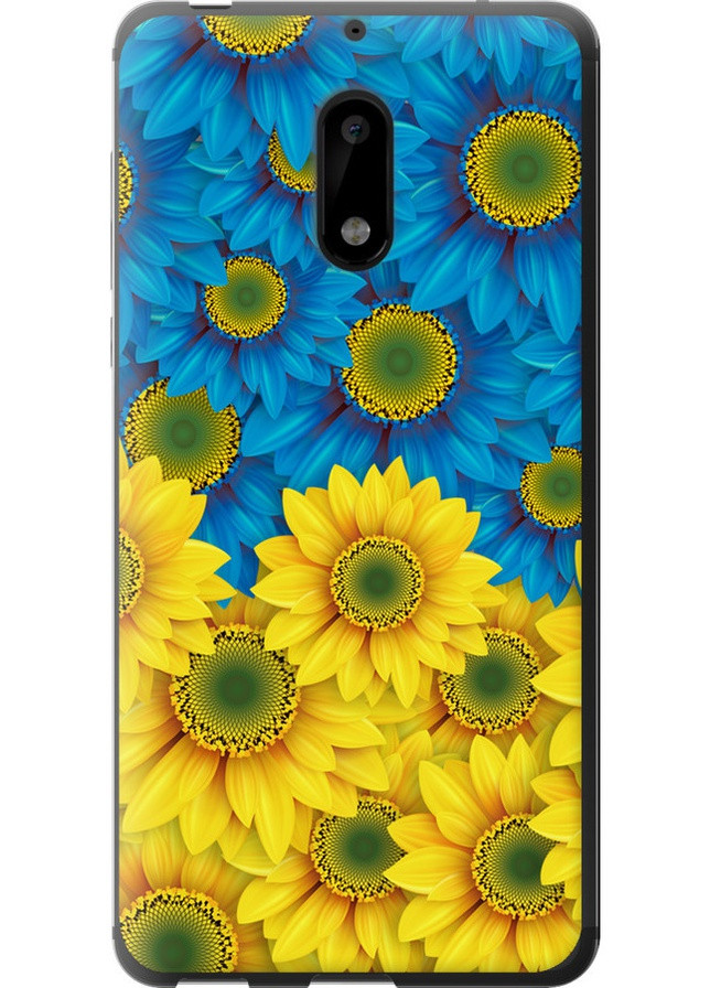 Силиконовый чехол 'Жёлто-голубые цветы' для Endorphone nokia 6 (257994818)