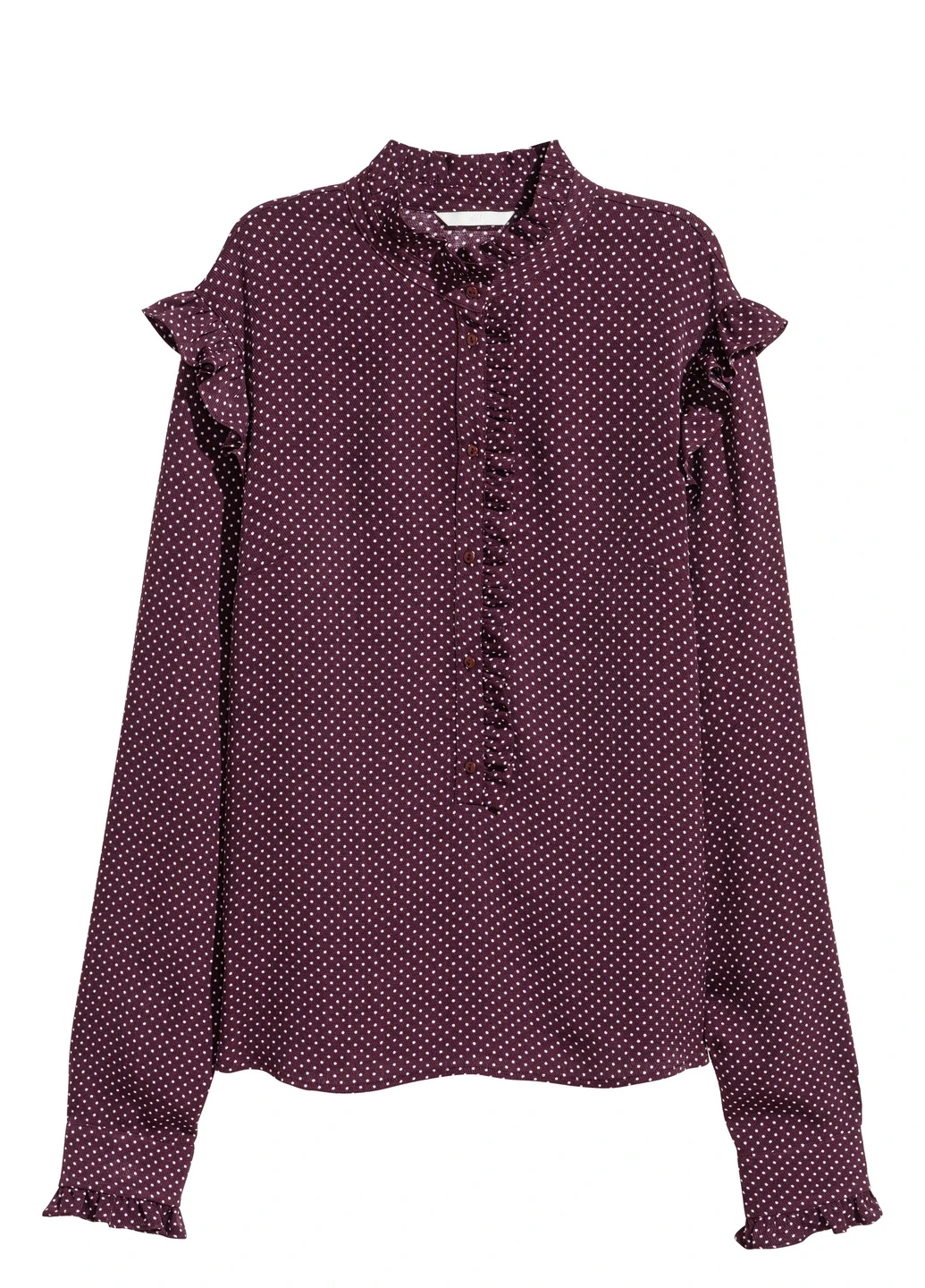 Коричневая блуза демісезон,коричневий в білий горох, H&M