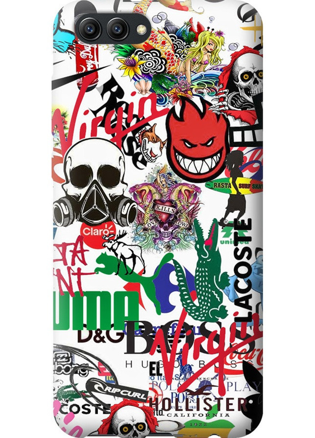 Силіконовий чохол 'Many different logos' для Endorphone Huawei Honor V10 / View 10 (257794414)