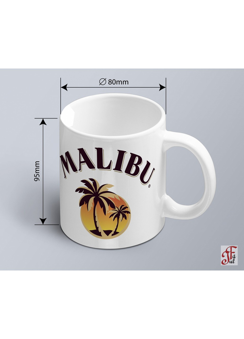 Чашка с принтом логотипа Malibu Малибу ЗаСвіт (261255779)
