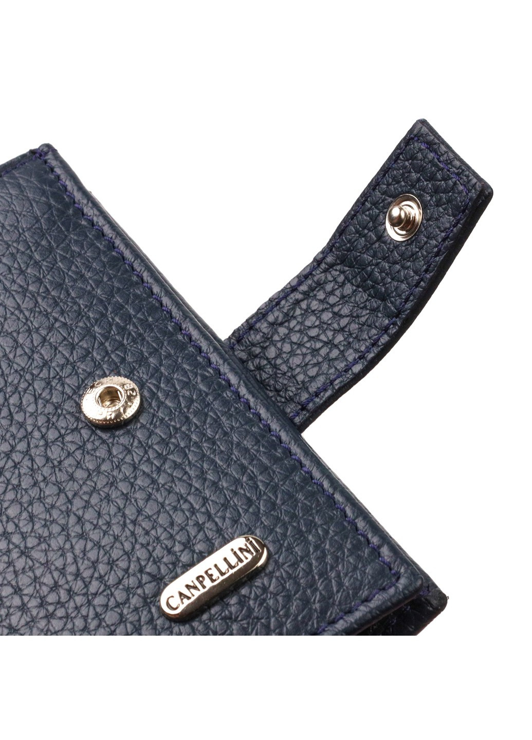 Модний чоловічий гаманець з натуральної зернистої шкіри 21746 Синій Canpellini (259815796)