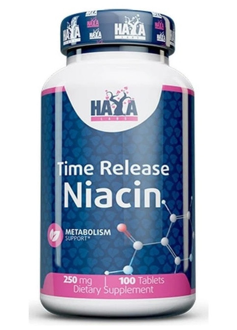 Niacin /Time Release/ 250 mg 100 Tabs Haya Labs (259967182)