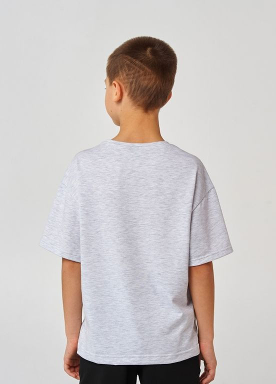 Серая детская футболка | 95% хлопок | демисезон |122, 128, 134, 140 | легкость и комфорт серый меланж Smil