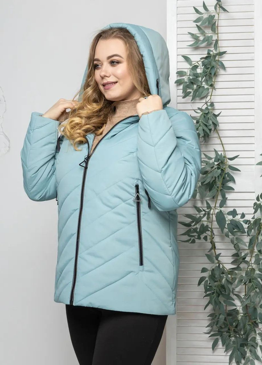 Мятная демисезонная женская демисезонная куртка большого размера SK