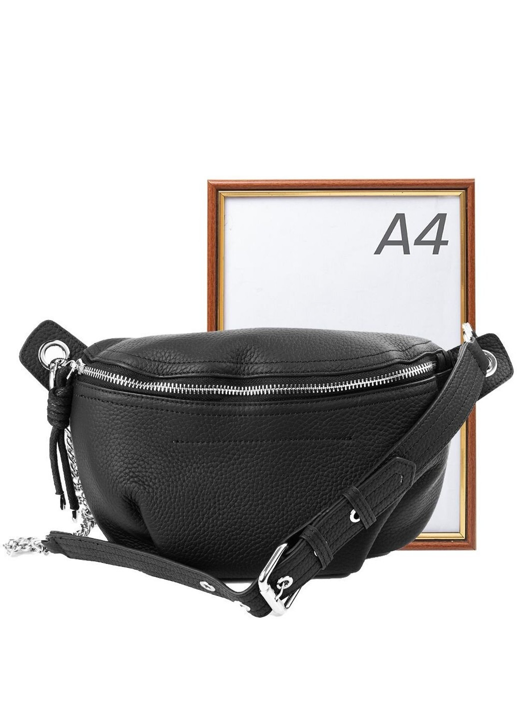 Жіноча шкіряна поясна сумка VT-9395-black Vito Torelli (262976311)