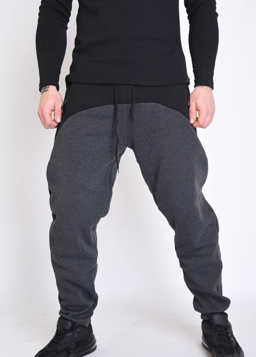 Серые спортивные зимние джоггеры брюки Let's Shop