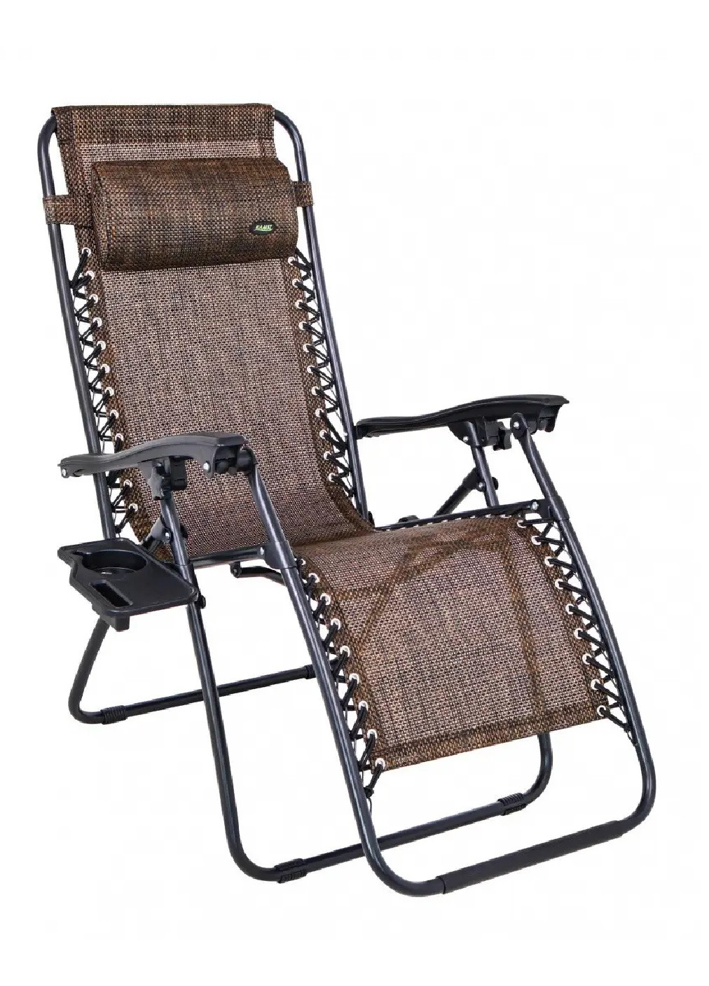 Раскладное садовое кресло шезлонг трансформер 3 режима с подголовником и подстаканником 170х70х65 см (745812-Нов) Unbranded (257998644)