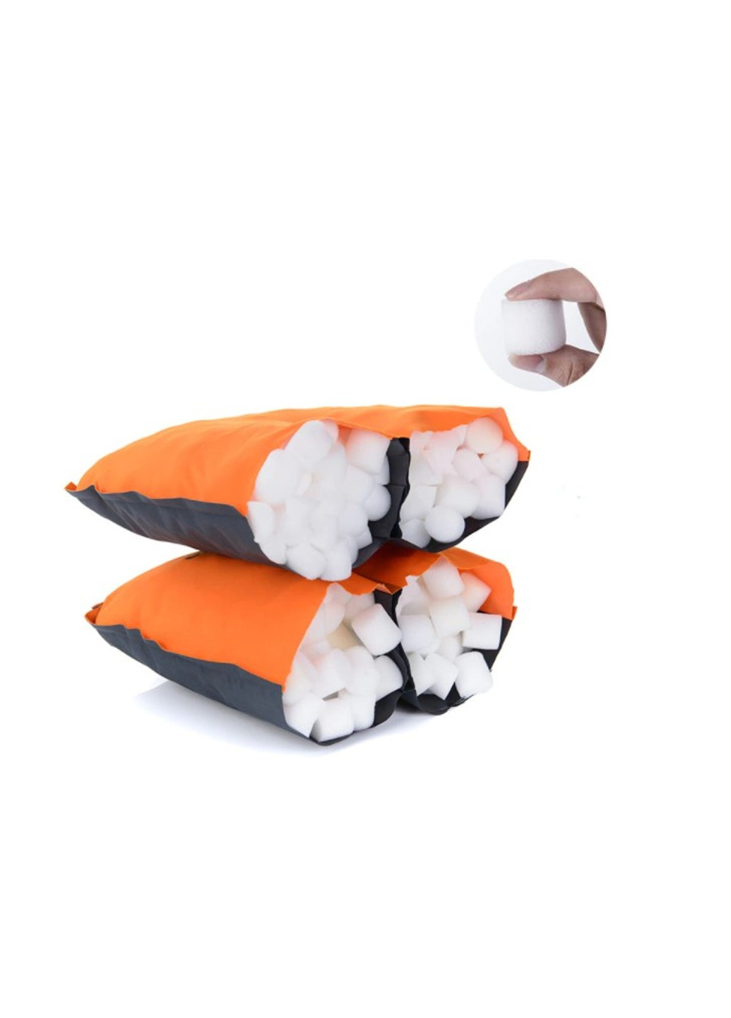 Самонадувна подушка Sponge automatic Inflatable Pillow UPD NH17A001-L Orange Naturehike (256992550)