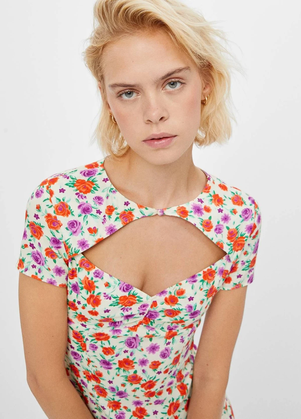 Білий сукня літо,білий в квіти, Bershka