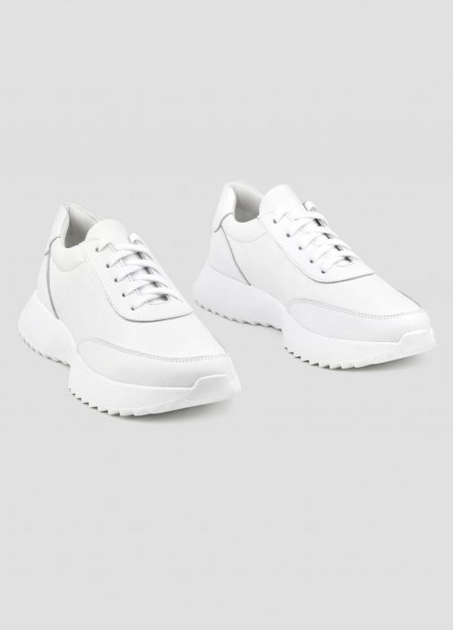 Белые демисезонные женские белые кожаные кроссовки Villomi