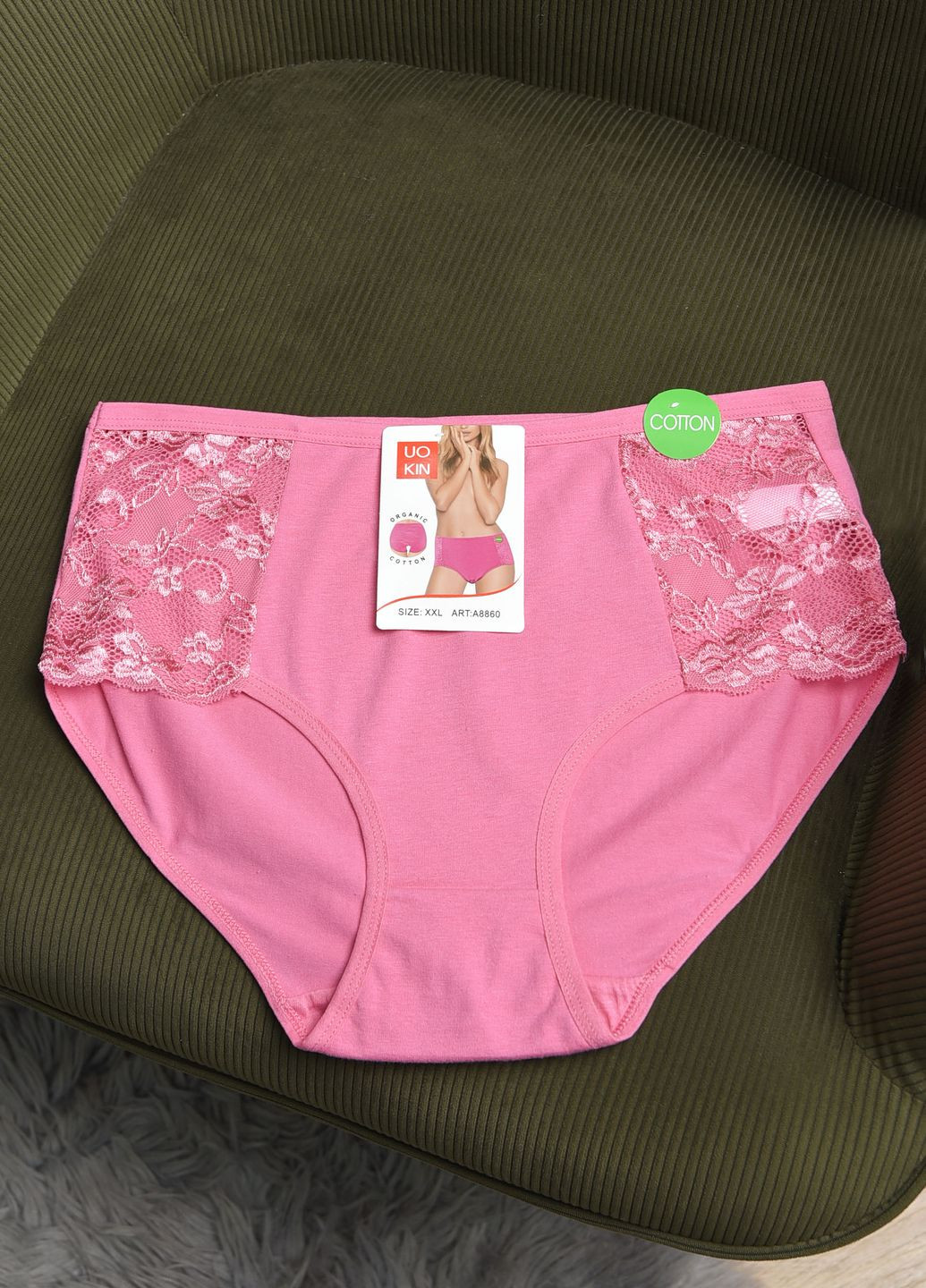 Труси жіночі напівбатальні рожевого кольору Let's Shop (271665156)