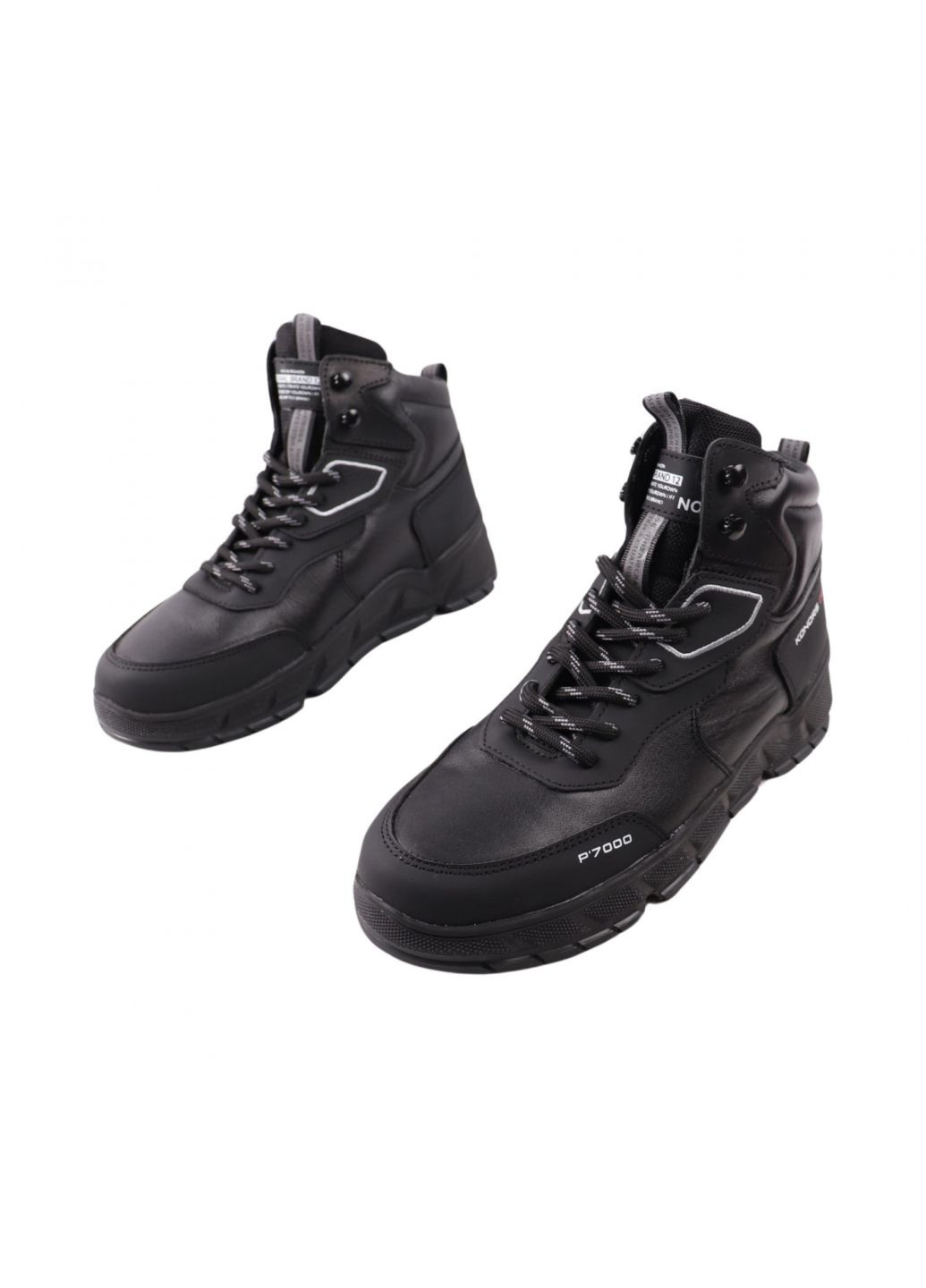 Черные ботинки мужские черные натуральная кожа Konors