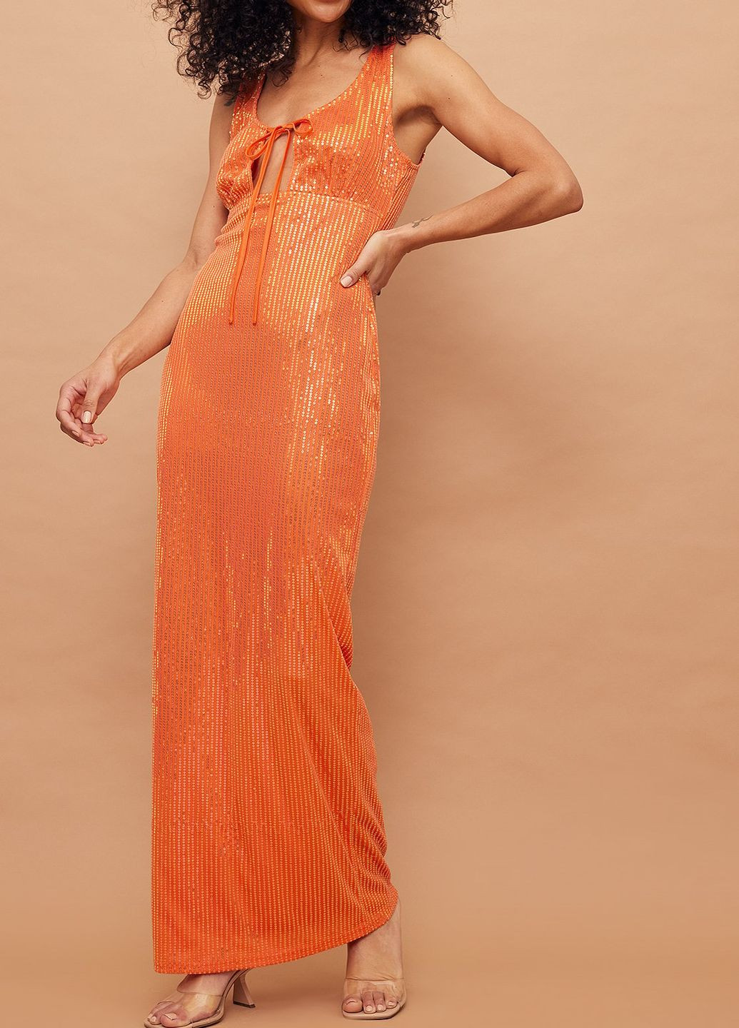 Оранжевое вечернее платье лето,оранжевый, NA-KD