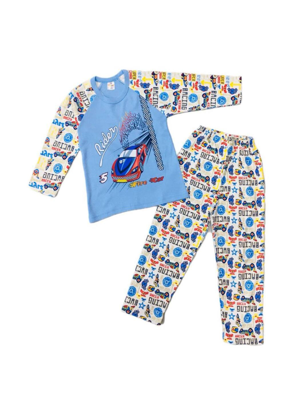 Блакитна піжама на хлопчика кофта + брюки Kazan
