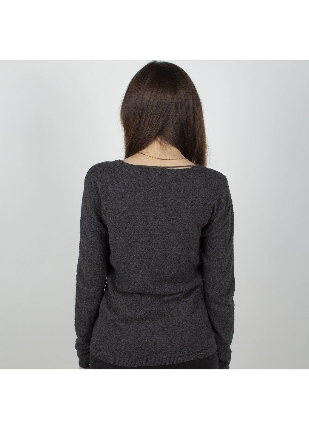 Сірий літній светр темно-сірий з великим фактурним візерунком Vero Moda