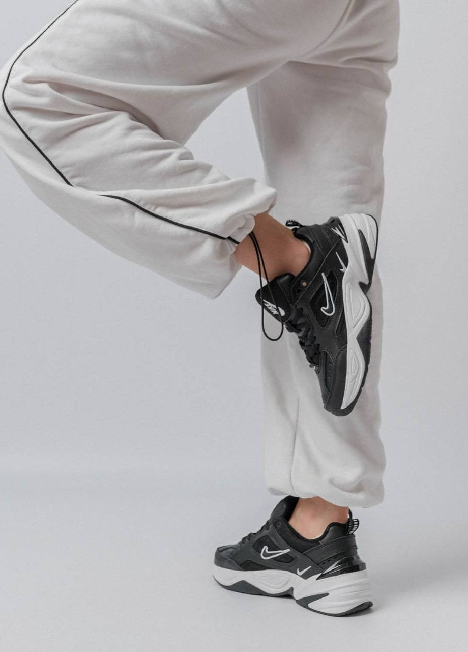 Черные демисезонные кроссовки женские, вьетнам Nike M2K Tekno Premium Black White